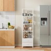 Furnulem 5-Tier Corner Shelf, Narrow Bookshelf with 2 Storage Drawers,