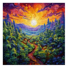 Trippy Puzzle Co - Wooden Jigsaw Puzzle for Adults - Challenging 300 Piece Puzzle with Cool Shapes - Psychedelic Puzzle Art - Adult Collection (KaleidoKush)