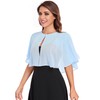 Pukguro Light Blue Shawl Wraps for Women Chiffon Sheer Capelets