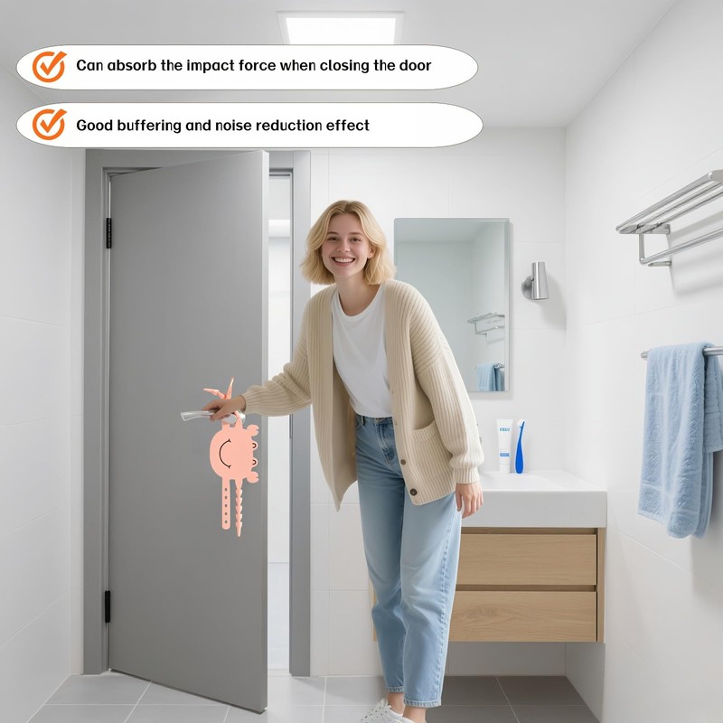 Soft Cartoon Door Silencer Lock Sleeve Buffer,Adjustable Silicone Door Latch