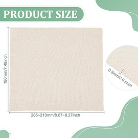 BENECREAT 10-Piece Punch Needle Fabric, 19 x 21 cm, Antique White Linen Craft Fabric with Canvas Weave, Linen Cross Stitch Embroidery Fabric for DIY Crafts