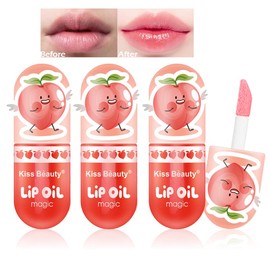 3Packs Hydrating Lip Oil Temperature Color Changing Lip Oil Plumping Lip Gloss Moisturizing Lip Tinted for Lip Care and Dry Lip