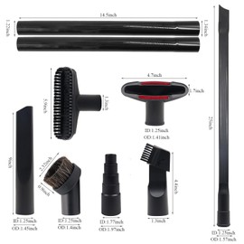 MZY LLC 14 Pcs Universal Vacuum Attachments for Shop Vac Accessories, 1 1/4" to 2 1/2" Hose Adapter, 1" to 1 7/8" Vacuum Cleaning Kit Vacuum Extension Wands Accessories