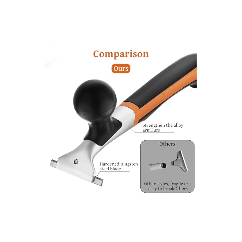 Professional 2-1/2" Tungsten Carbide Scraper - Extra Long Double-Sided Blade