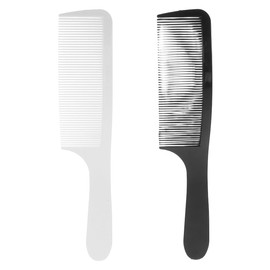 Baluue 2pcs Professional Curved Barber Clipper Comb for Men, Anti-Static Hair Cutting Comb, Hairdressing Tool for Home or Salon, Black and White, 8.86 X 1.77 Inch