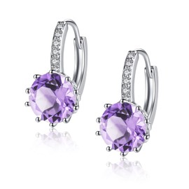 Hoop Earrings 925 Silver 925 Hanging with Zirconia, Small Round Earrings Silver 925 Hoop Earrings for Women Girls, Sterling Silver, Copper, 14K White Gold