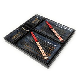 Contemporary Dinnerware 8 PCS Sushi Dinner Set For Two In Gift Box
