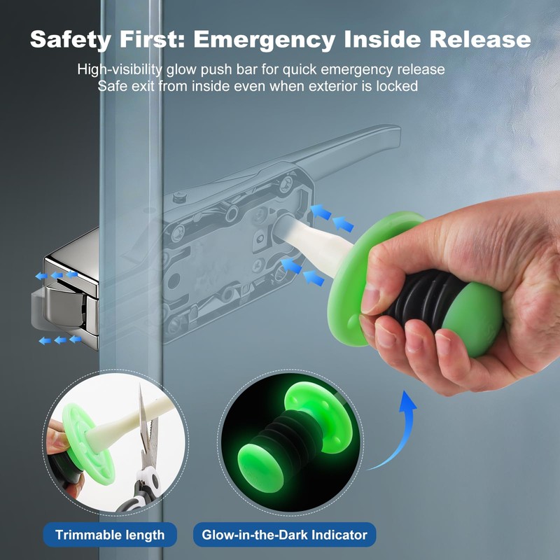 Walk-in Cooler Door Latch Kit,Frost-Resistant Fiberglass Interior Release Handle with