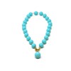 Choker Necklace with Balls and Turquoise Paste Pendant Drop