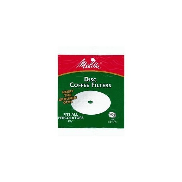 5 X Melitta Disc Coffee Filters For Percolators White 3-1/2 In. Dia. 100 Count