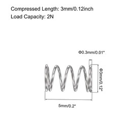 MACHSWON Compression Spring for Tools and Equipment Hand Tools Automotive Furnitures Replacement Parts Compressed Spring 0.3mm Wire Dia, 3mm OD, 5mm Free Length, 2N Load Capacity 10pcs