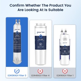 GLACIER FRESH GLACIER FRESH Compatible with 4396841 Refrigerator Water Filter, EDR3RXD1, KAD3RXD1, WHR3RXD1, 4396841, 4396710, Filter 3, 46-9083,46-9030, 9030, 9083 Refrigerator Water Filter, 1 Pack