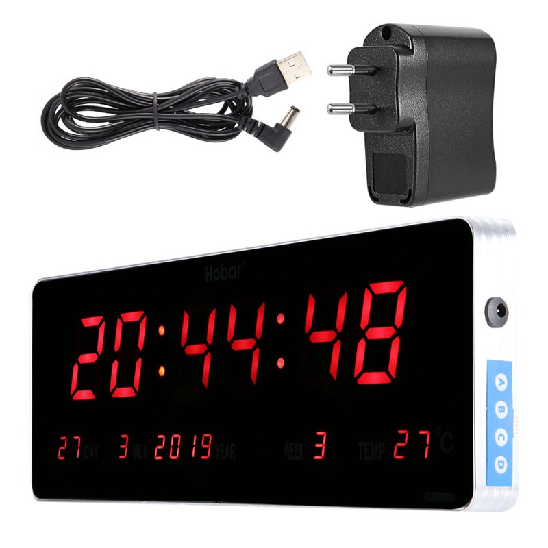 Digital LED Calendar Clock Temperature Wall Clocks (Calendar Temperature Week)
