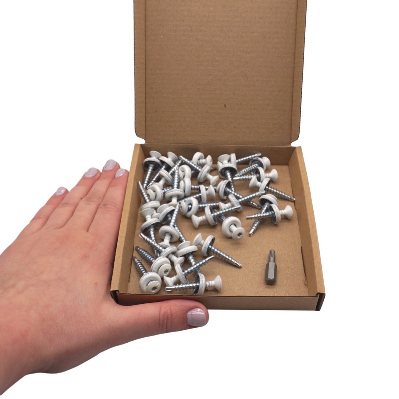 Pack of 30 Metal Roofing Screws Torx 4.8 x 35