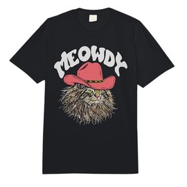 Meowdy! Funny Country Tabby Cat Pink Cowboy Hat Vintage Comfort Colors Adult Heavyweight T-Shirt
