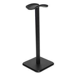 Base Antideslizante Soporte Auriculares con Esquinas Redondeadas y Barra de Soporte de Aluminio (Negro)