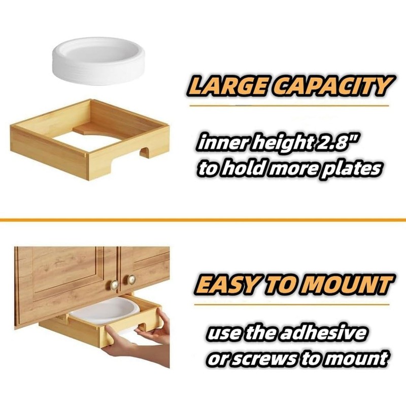 Paper Plate Dispenser Paper Plate Holder Under Cabinet Easy Access
