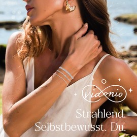 vidonio Women's Bracelet Set, Adjustable Bracelet 925 Silver, Stackable Bracelets Silver with Zirconia, Chain Bracelets Jewellery for Women and Girls, Gift for Everyday Life, Party and Occasion