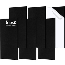 Frienda 6 Pcs Large Acoustic Panels 47 x 24 x 0.4 Inch Soundproof Wall Panels High Density Sound Dampening Panels Wall Decoration Sound Absorbing Panel Acoustic Panel for Studio (Black)
