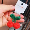 6 Pcs Red Cherry Hair Clips Crochet Mini Sweet Cherry