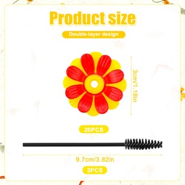 20pcs Hummingbird Feeder Replacement Flowers, Hanging Hummingbird Feeder Replacement Parts with 2 Cleaning Brush Replacement Flowers for Outdoors Hummingbird Feeders