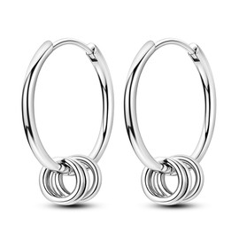 NARMO Hoop Earrings for Women 925 Sterling Silver Simple Hoop Earrings with Multiple Loops Minimalist Jewelry
