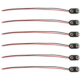 Heyous 6PCS 15CM Type I 9V Battery Connector Black Red 2 Wires Connection Snap on Cable Lead Suitable for 9 Volt Battery and 9 Volt Battery Holder