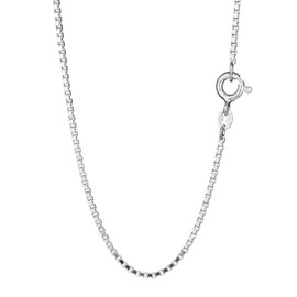 NKlaus Venetian Chain Necklace (38 cm - 80 cm) Diamond-Coated 925 Sterling Silver Width: 1.2 mm, Sterling Silver
