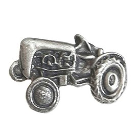Vintage Tractor Handcrafted From English Pewter Lapel Pin Badge + Gift Bag