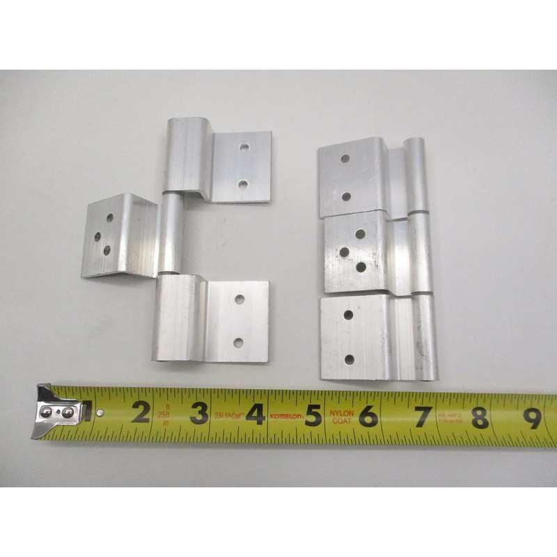 (2) Offset Aluminum 3 Leaf Trailer Cabinet Compartment Door Hinges/Aluminum