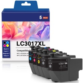 LC3017XL Ink Cartridges Replacement for Brothers LC3017XL LC3017 Ink Cartridges Printer with Brother MFC-J5330DW MFC-J6530DW MFC-J6730DW MFC-J6930DW Printer (2 Black, 1 Cyan, 1 Magenta, 1 Yellow)