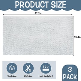HFYZZ 3 Pack Heat Resistant Batting - 35x 47 Inch Insulating Thermal Lining Batting Soft Fabric Batting for Potholders Quilting Fabric Sewing Crafts Pot Holder Arts Place Mat