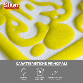 Siser Easy Puff - Vinile Termotrasferibile Yellow 50 x 30 cm, Termovinile Effetto 3D, Compatibile con Plotter Da Taglio
