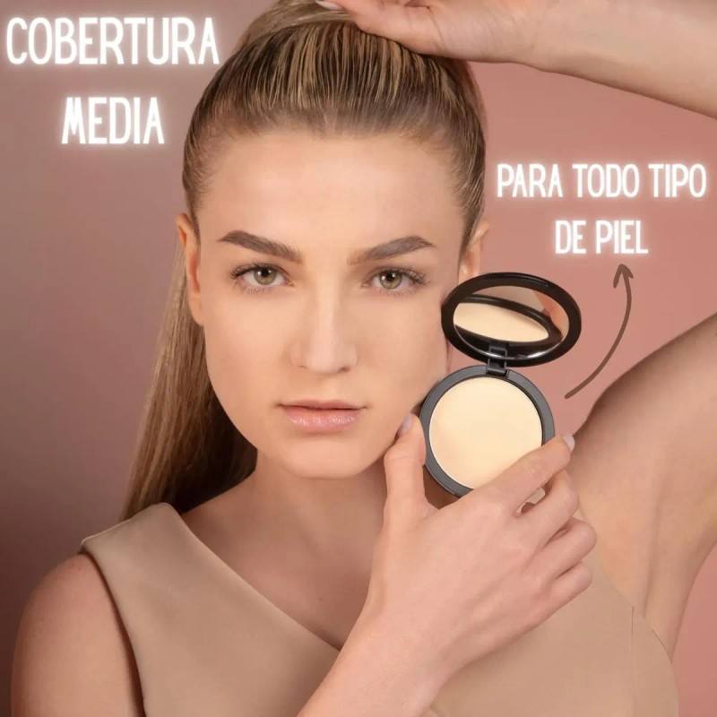 Goc, Polvo Compacto Mineral, Cobertura Completa, Hidrata