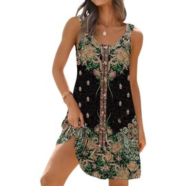 ETCYY NEW Summer Dresses for Women Tiered Swing Beach Cover Up Dress A Line Short Sundresses Knee Length