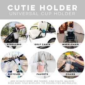 Ryan & Rose Cutie Holder Universal Stroller Cup Holder (Neutral (3 Pack))