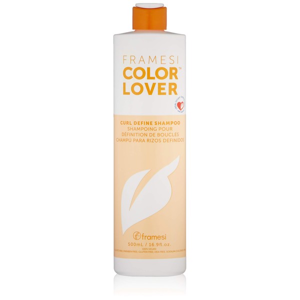Framesi Color Lover Curl Define Shampoo, 16.9 fl oz, Shampoo for Curly Hair with Quinoa and Aloe Vera, Color Treated Hair