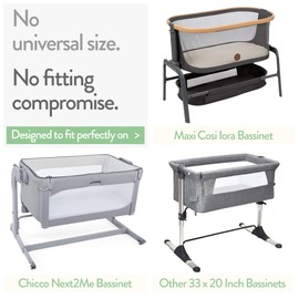 Bedside Sleeper Bassinet Fitted Sheets 33x20 for Maxi COSI Iora, Koola Baby, Baby Joy, Angelbliss, Kidsclub Bedside Bassinet – 100% Jersey Cotton – Light + Dark Sage Green – 2 Pack