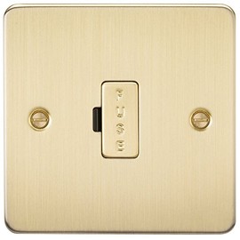 Knightsbridge FP6000BB Brushed Brass FPAV6000BB Flat Plate 13A Fused Spur Unit, 230 V