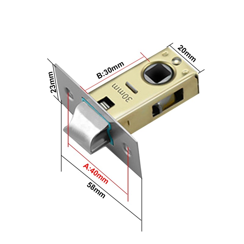 MACHSWON 2 Pcs 30mm Flat Tubular Mortice Latch Stainless Steel