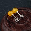 Orange Jade Earrings for Women Natural Stone Beaded Earrings Ball