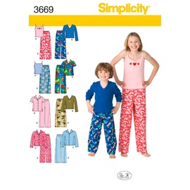 Simplicity In K Designs Pattern 3669 Boys and Girls Pants, Shirt, Knit Top and Tank Top Sizes 3-4-5-6