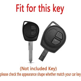 TECART Soft TPU Motorcycle Key Fob Fit for Suzuki Swift Keychain Key Case Key Shell Accessories Protector 2 Button Grey