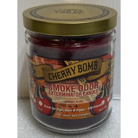 Smoke Odor Exterminator 13 oz Jar Candle, Cherry Bomb, (1) Candle.