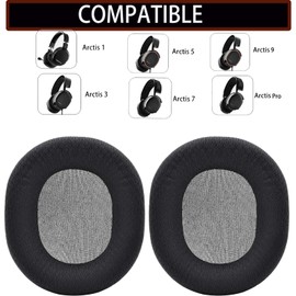 Arctis 7/5 / 3/9 Replacement Ear Pads Cushion Compatible with SteelSeries Arctis9 Arctis7 Arctis5 Arctis3 Arctis1 and Arctis pro Wireless Gaming Headphones,Earpads with High-Density Foam Black Fabric