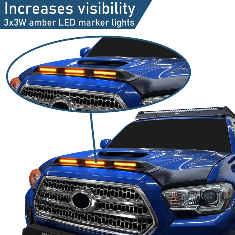 u-Box Hood Protector for Toyota Tacoma 2016-2023 | Matte Black