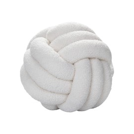 RENXR Knot Cushion Round 11 Inch Lambswool Knot Ball Cushion Home Decor Cushion Handmade Knotted for Couch Bed Car Office