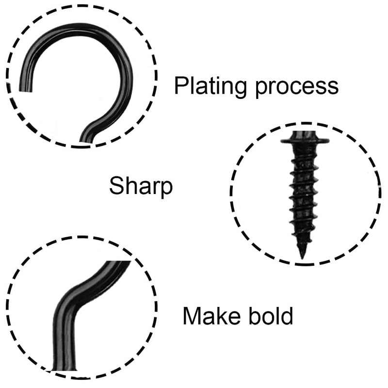 Black Cup Hook 75 PCS