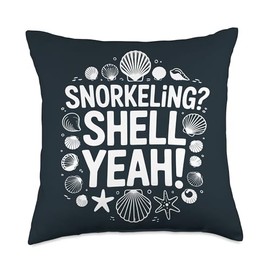 Snorkeling Pun Snorkeler Throw Pillow