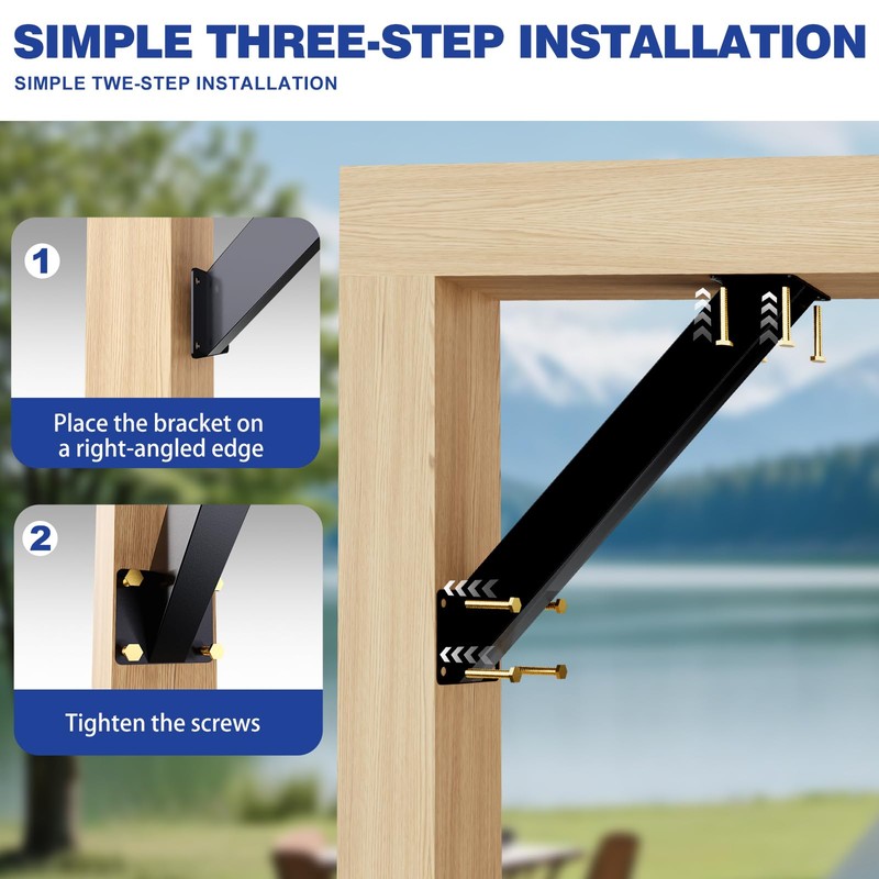 Grehitk 4PC 45 Degree Angle Support Bracket, Pergola Kit Heavy
